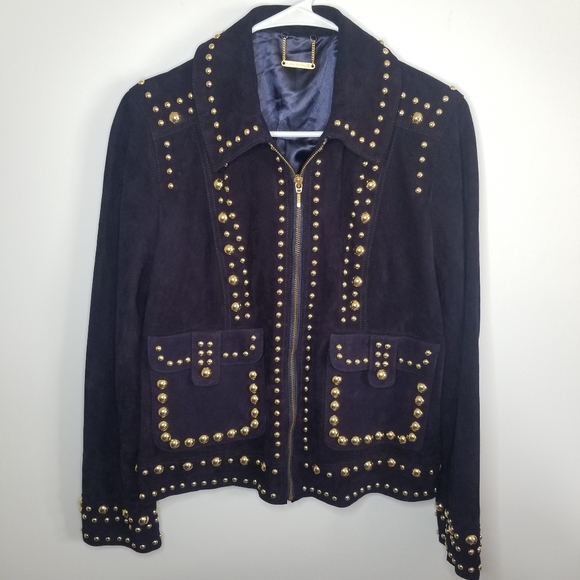 Trina turk Rare Leather Studded Jacket M - Picture 1 of 7
